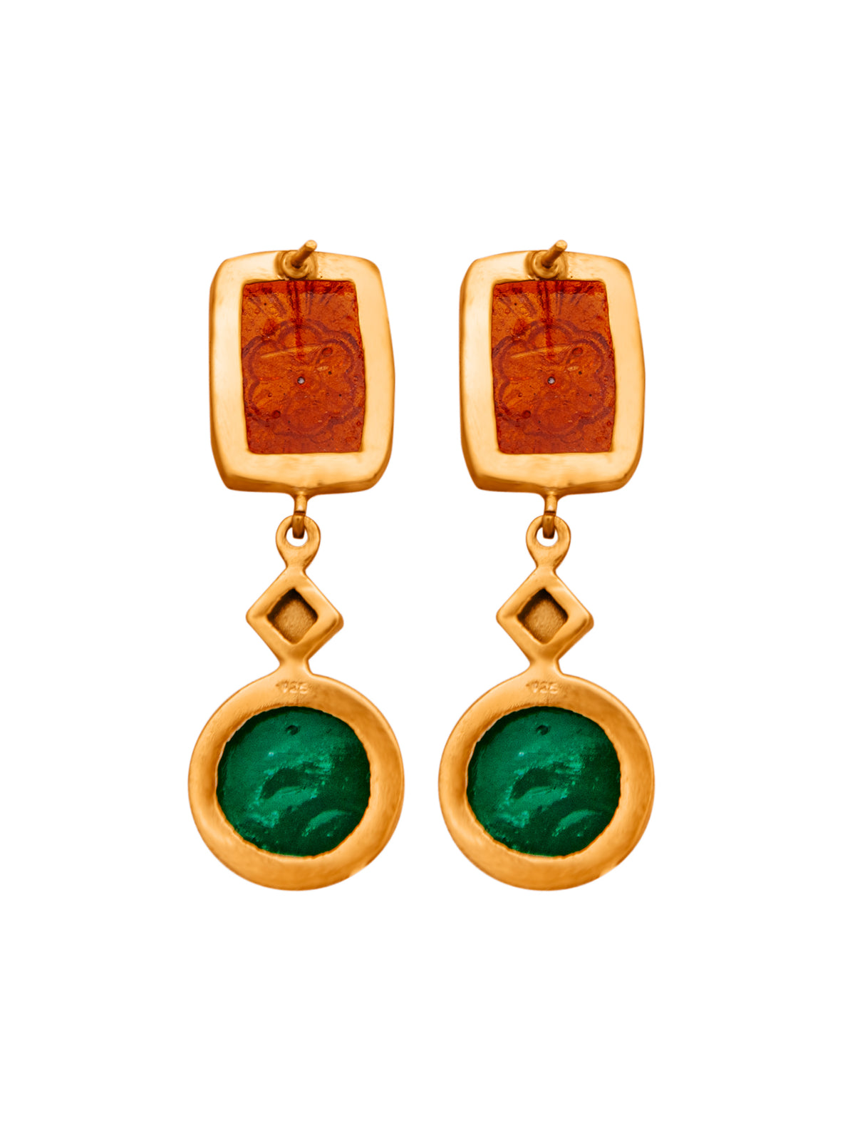 Golden Aura Carved Earrings view 5
