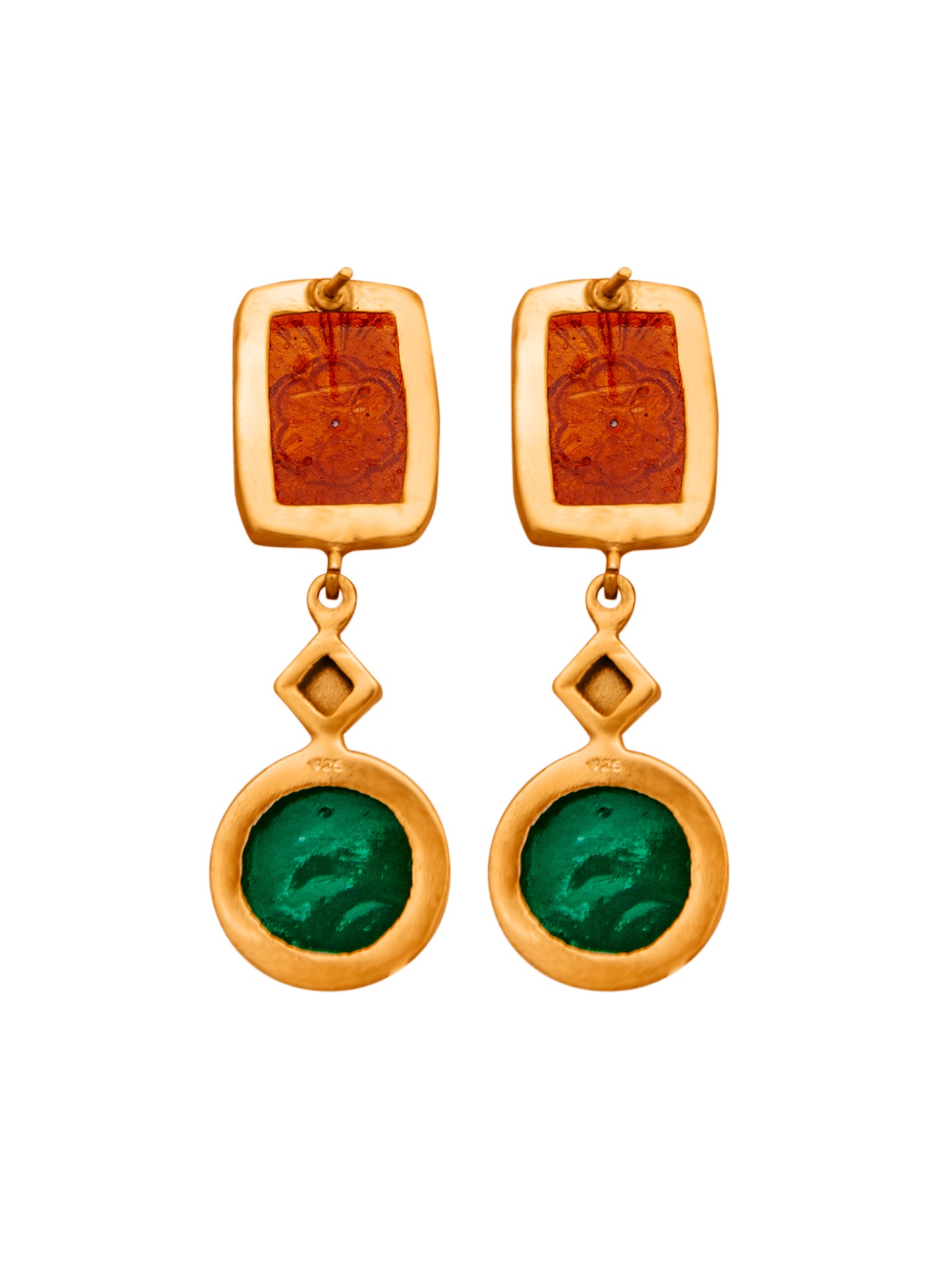 Golden Aura Carved Earrings