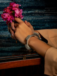 Tribal Ghungroo Rhapsody: 925 Silver Statement Bangle view 4