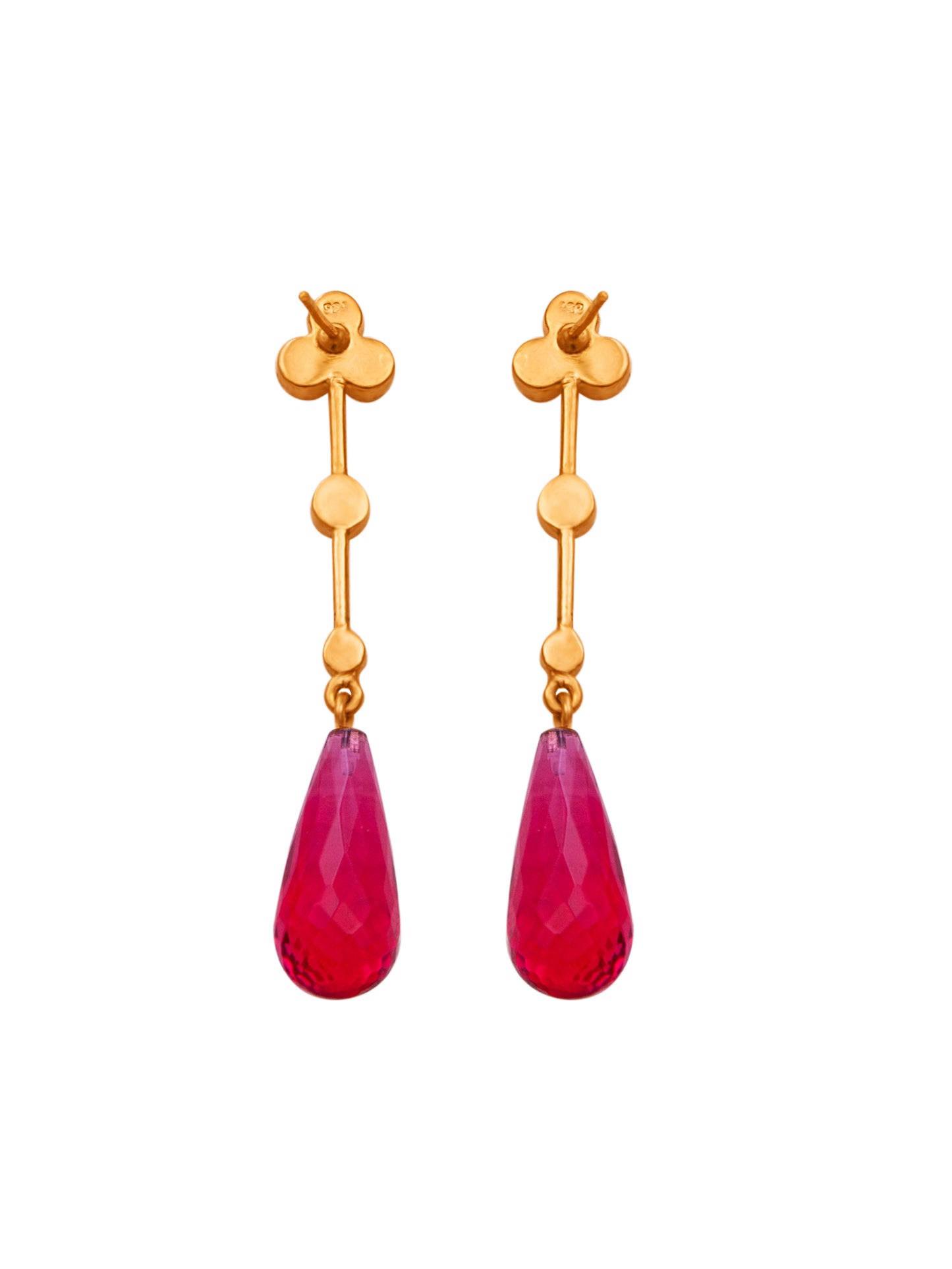 Pink Briolette Drop Kundan Delights