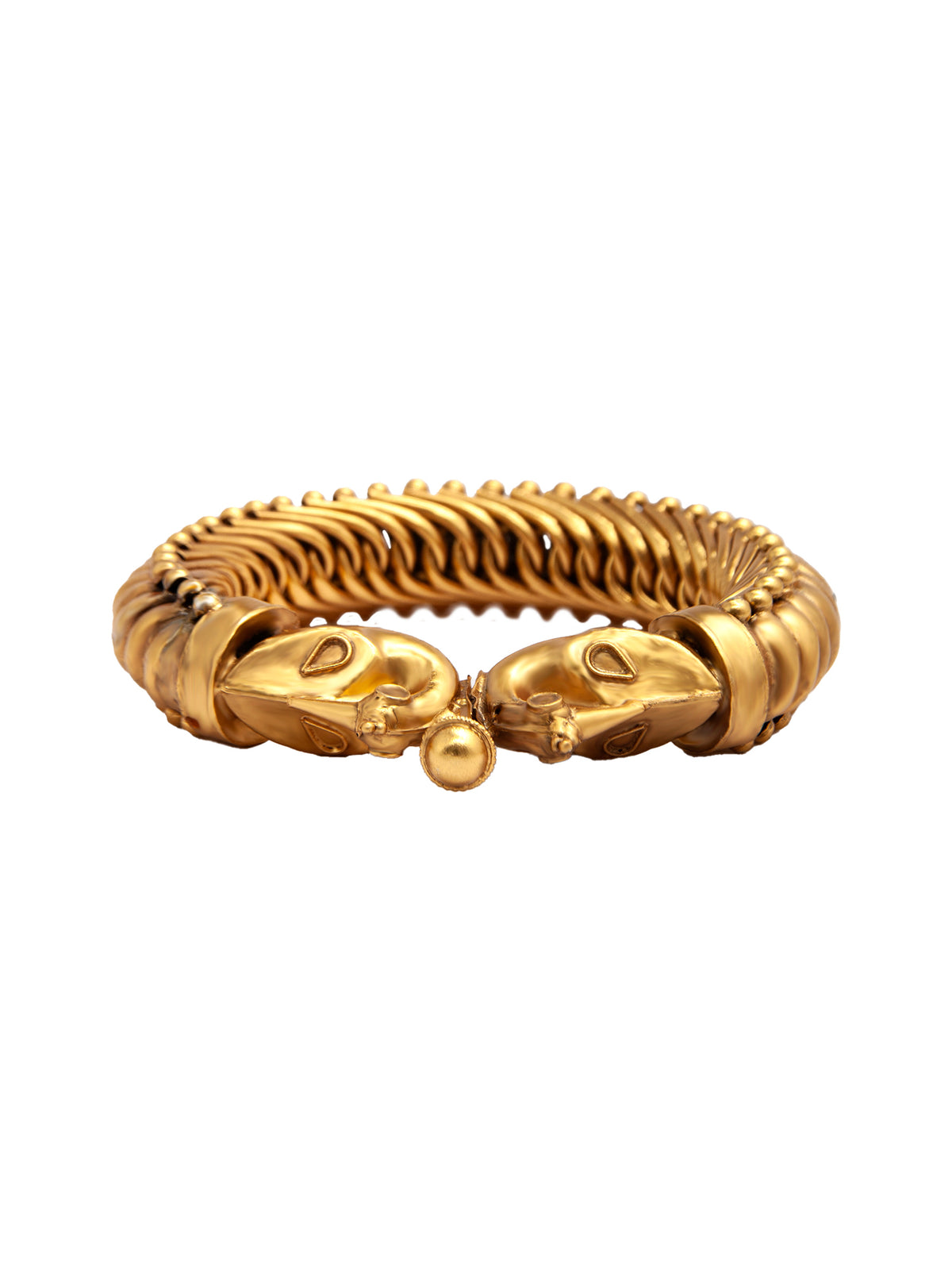 Peacock Splendor: 925 Silver Gold Plated Peacock Sutlada Bangle view 1