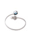 925 Sterling Silver Bangle With Aquamarine Pearl Kundan & CZ Stone