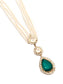 Green Moissanite Harmony: 925 Silver Double Moissanite Necklace with Pearl and Green Gemstone