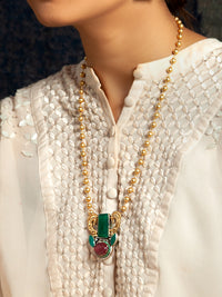 Seaside Splendor: 925 Silver Sea Horse Motif Fusion Gold Plated Beaded Necklace view 5