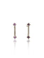 Nitya 925 Silver Tube Earrings with Amethyst Stone