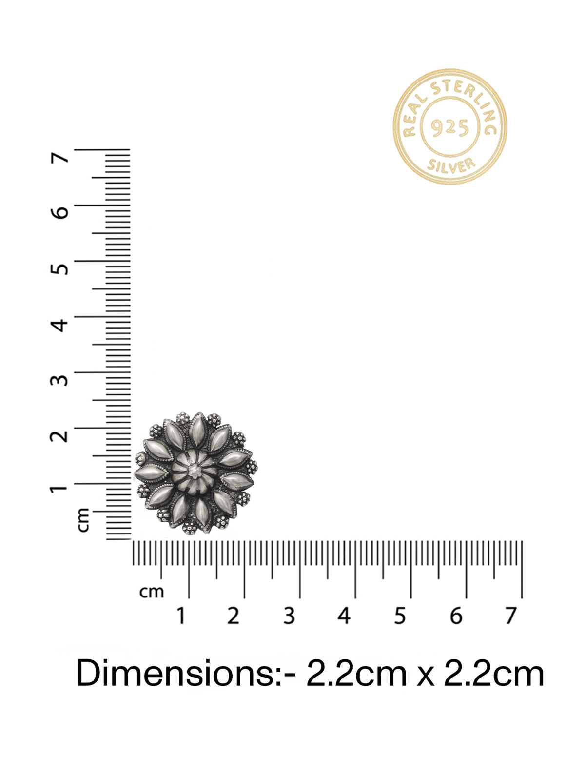 Nitya 925 Silver Sunflower Earrings view 3