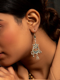Crystal Frost: 925 Sterling Silver Earrings with White Glass view 3
