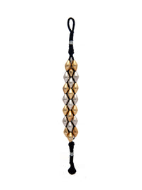 Dual-Tone Dholki Delight: 925 Silver Two Tone Bracelet view 5