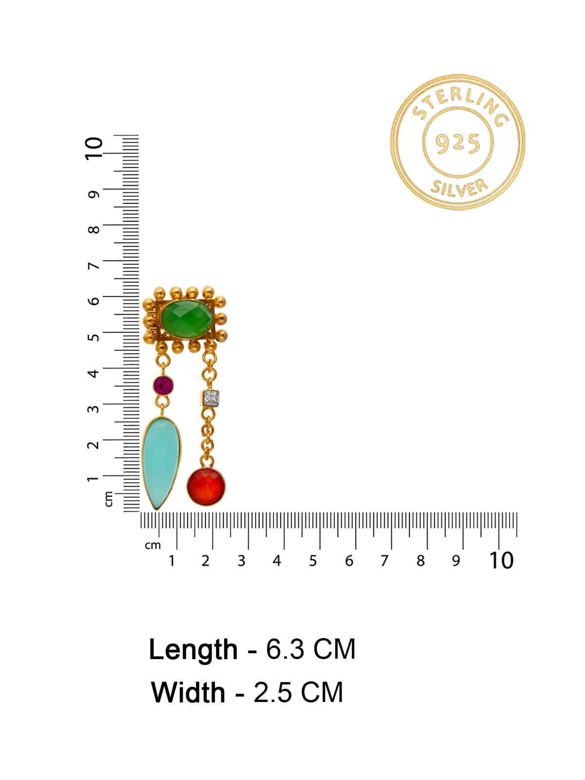 Gemstone Silver Fusion Earrings view 6
