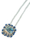 Oceanic Glow: 925 Silver Mother of Pearl Necklace with Blue Thread