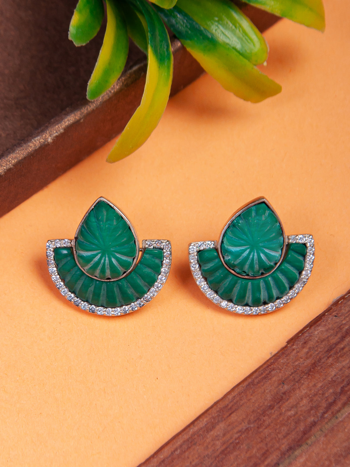 Dual Glam – Malachite Luxe Convertible Earrings view 2