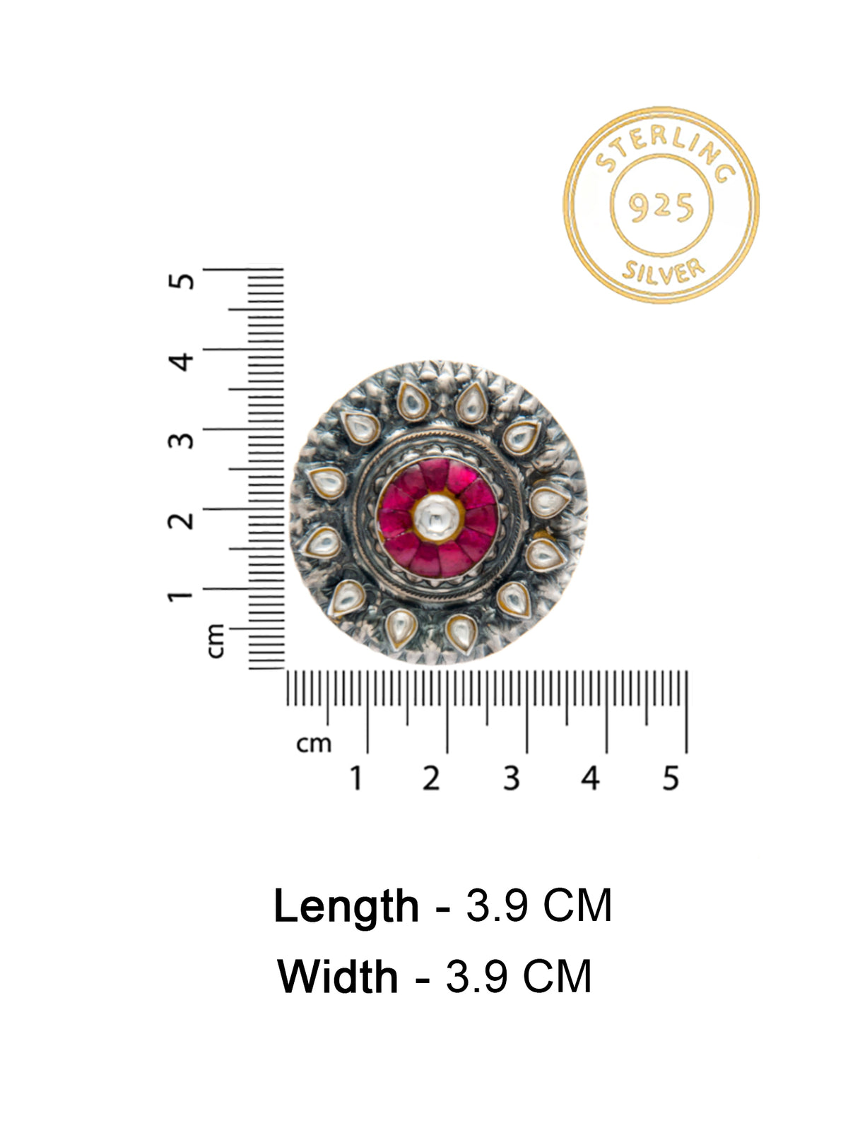 Royal Crimson Kundan Studs view 7
