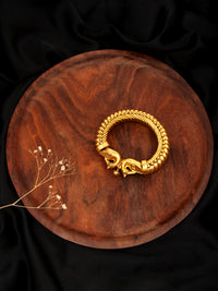 Peacock Splendor: 925 Silver Gold Plated Peacock Sutlada Bangle view 3