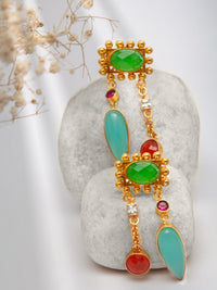 Gemstone Silver Fusion Earrings view 1