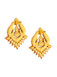 Swarna Mandir Kundan Earrings: 925 Sterling Silver Gold Plated view 6
