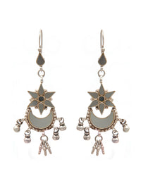 Crystal Frost: 925 Sterling Silver Earrings with White Glass view 2