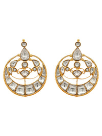 Sone Ki Chaandbali Kundan Earrings: 925 Sterling Silver Gold Plated view 2