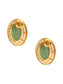 Verdant Carved Gemstone Studs: 925 Sterling Silver Gold Plated