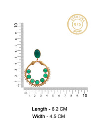 Green Essence Gold Plated Earrings: 925 Sterling Silver view 6