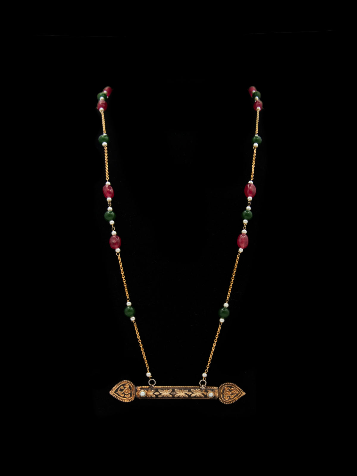 Noir Elegance: 925 Silver Modern Black Gold Necklace view 3