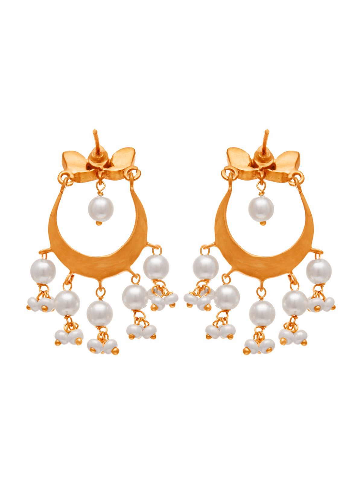 Lotus Chaandbalis with Pearl Drops view 5