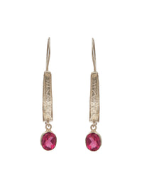 Rosy Radiance Designer Dangler Earrings: 925 Sterling Silver view 2