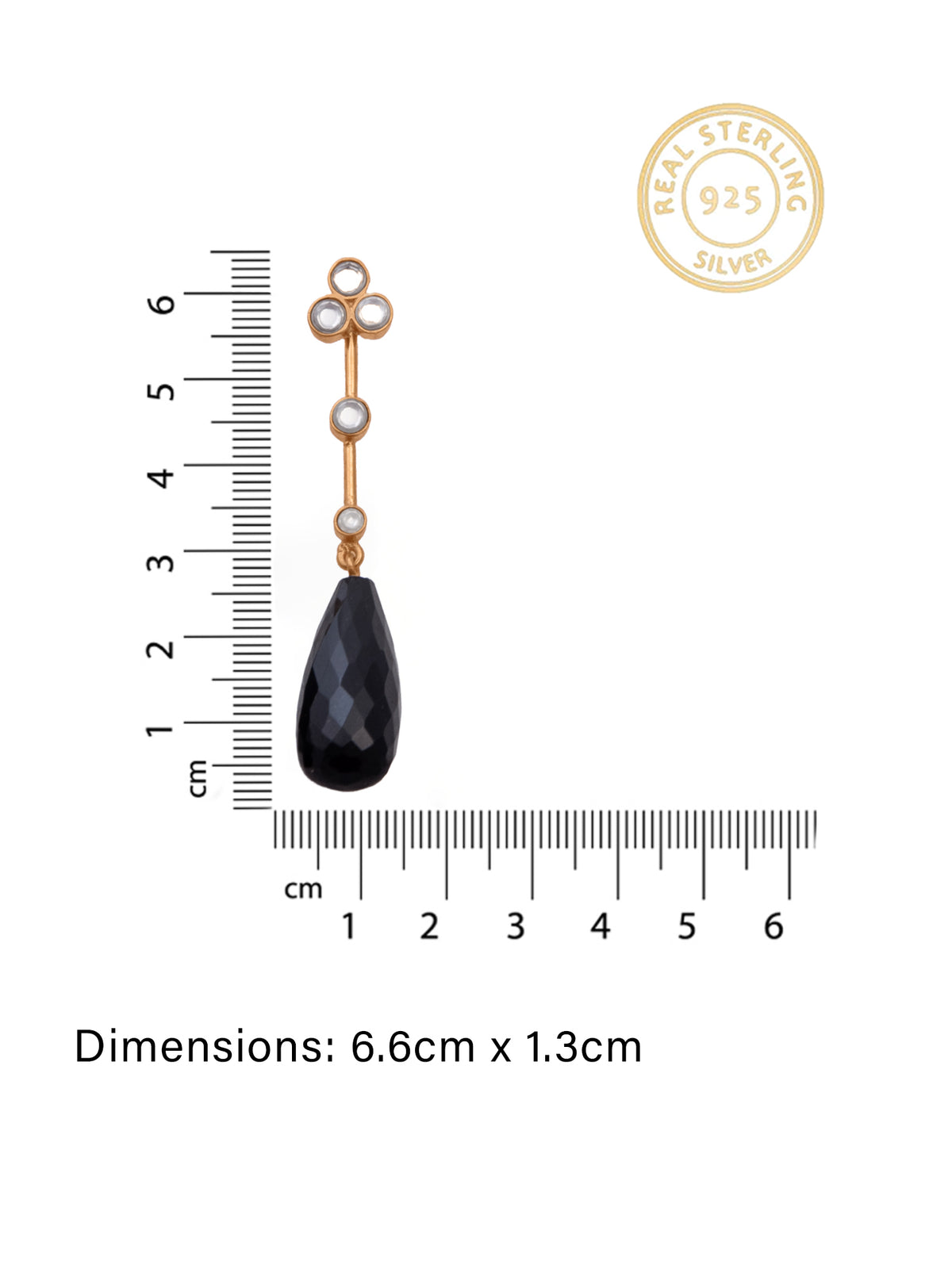 Onyx Briolette Drop Kundan Delights view 4