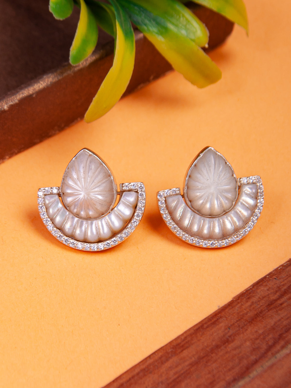 Dual Glam – Mother of Pearl Luxe Convertible Earrings view 2
