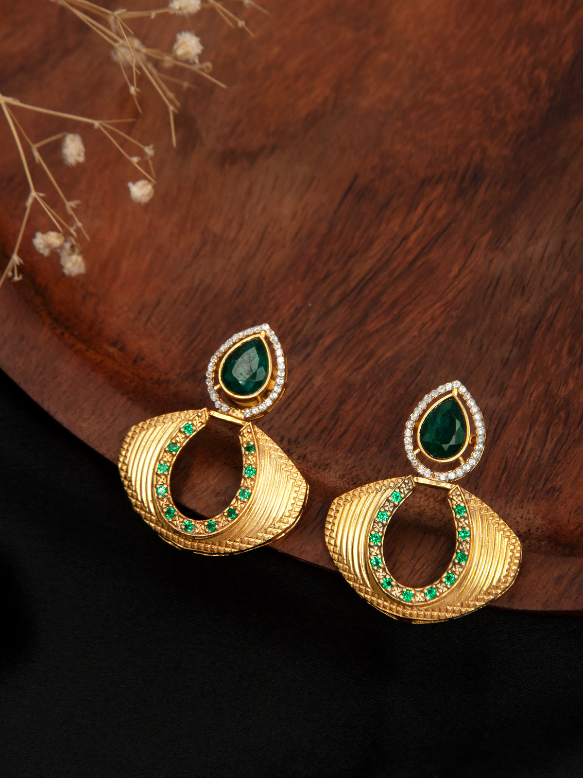 Verdant Fortune Horseshoe Earrings: 925 Sterling Silver view 1