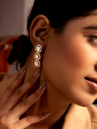 Sparkling Brilliance : 925 Sterling Silver Earrings with Moissanite and CZ view 3