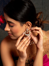 Sone Ki Chaandbali Kundan Earrings: 925 Sterling Silver Gold Plated view 4