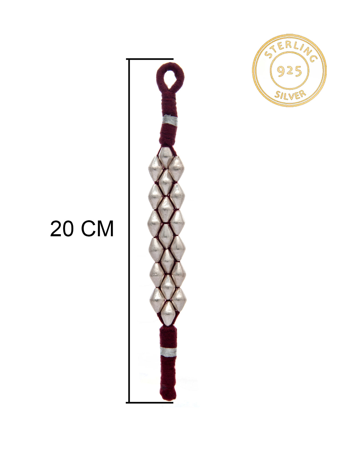 Sonic Melody: 925 Silver Dholki Bracelet view 7