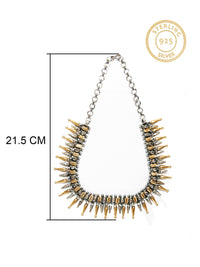 Crystal Tribal Harmony: 925 Sterling Silver Classic Two Tone Necklace view 7