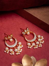Lotus Chaandbalis with Pearl Drops view 2