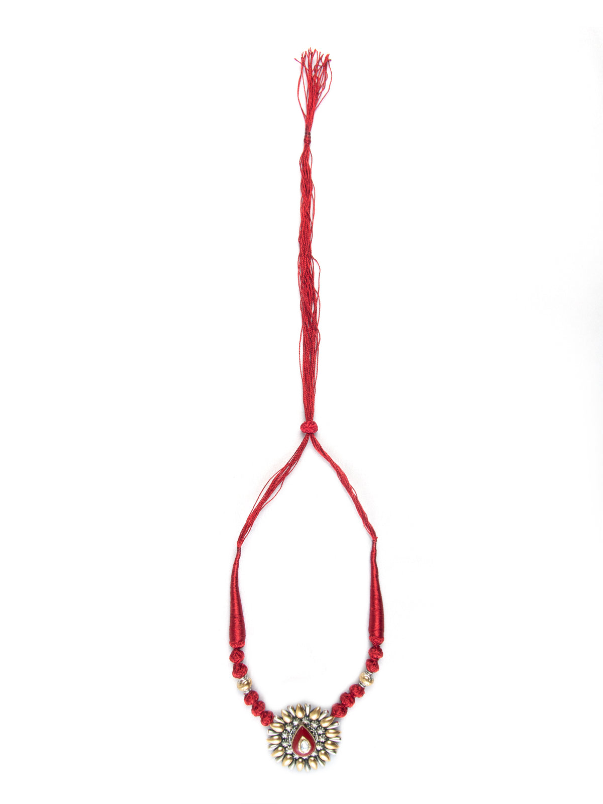 Crimson Coral Cascade: 925 Silver Red Coral Necklace view 7