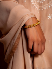 Golden Rawa Elegance: 925 Silver Gold Plated Classic Bangle view 3