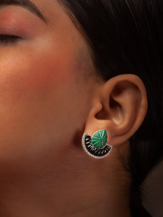 Dual Glam – Malachite & Black Onyx Luxe Convertible Earrings