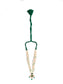 Verdant Luminescence: 925 Silver Gold Plated Moissanite Necklace with Green Onyx and Pearl Beads