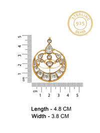 Sone Ki Chaandbali Kundan Earrings: 925 Sterling Silver Gold Plated view 6