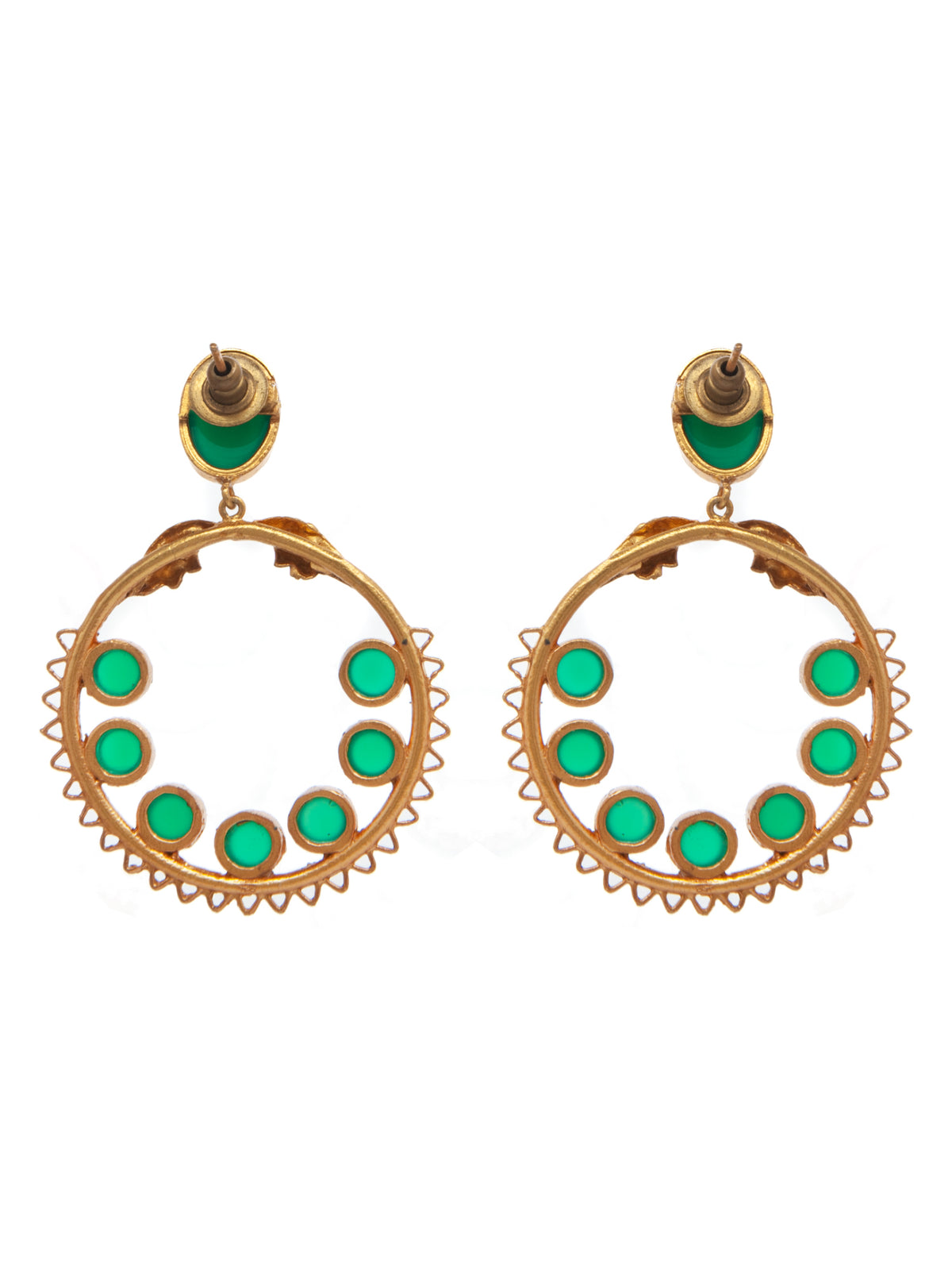 Green Essence Gold Plated Earrings: 925 Sterling Silver view 5