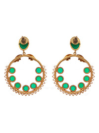 Green Essence Gold Plated Earrings: 925 Sterling Silver view 5