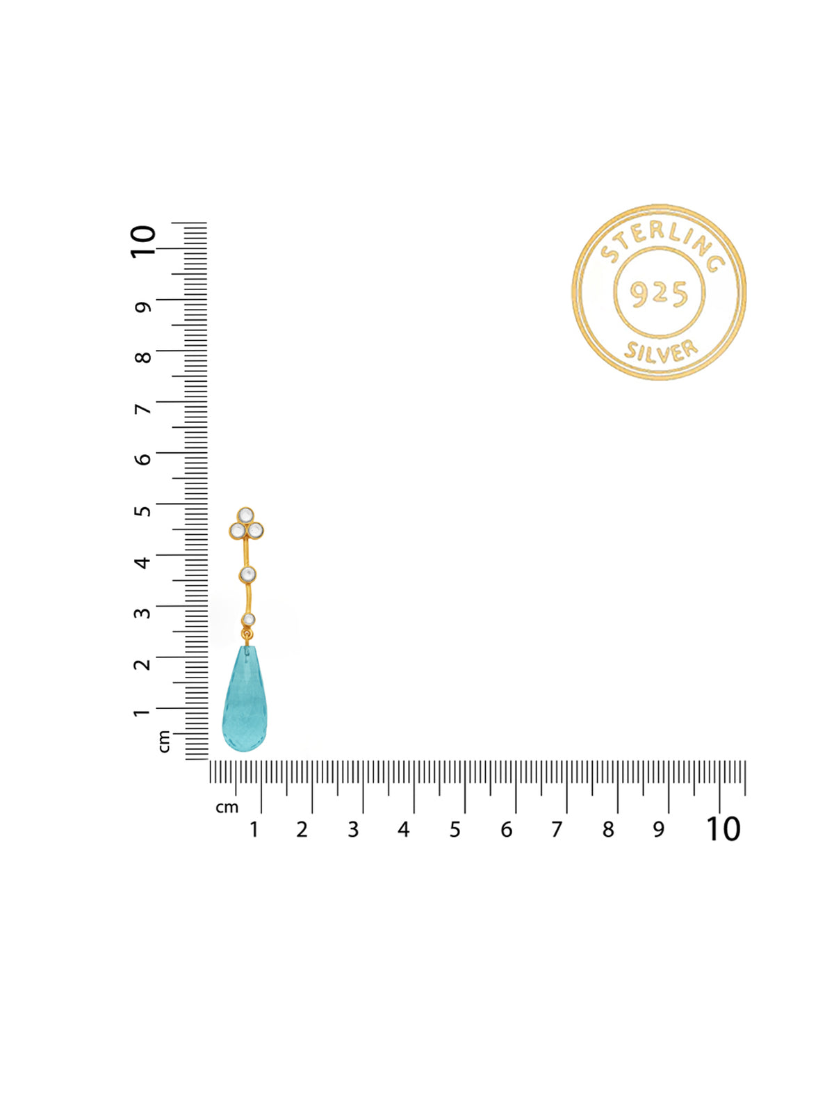 Aqua Briolette Drop Kundan Delights view 4