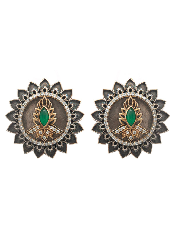 Viridian Vine Intricate Studs: 925 Sterling Silver alternate