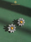 Nitya 925 Silver Two Tone Flower Earrings