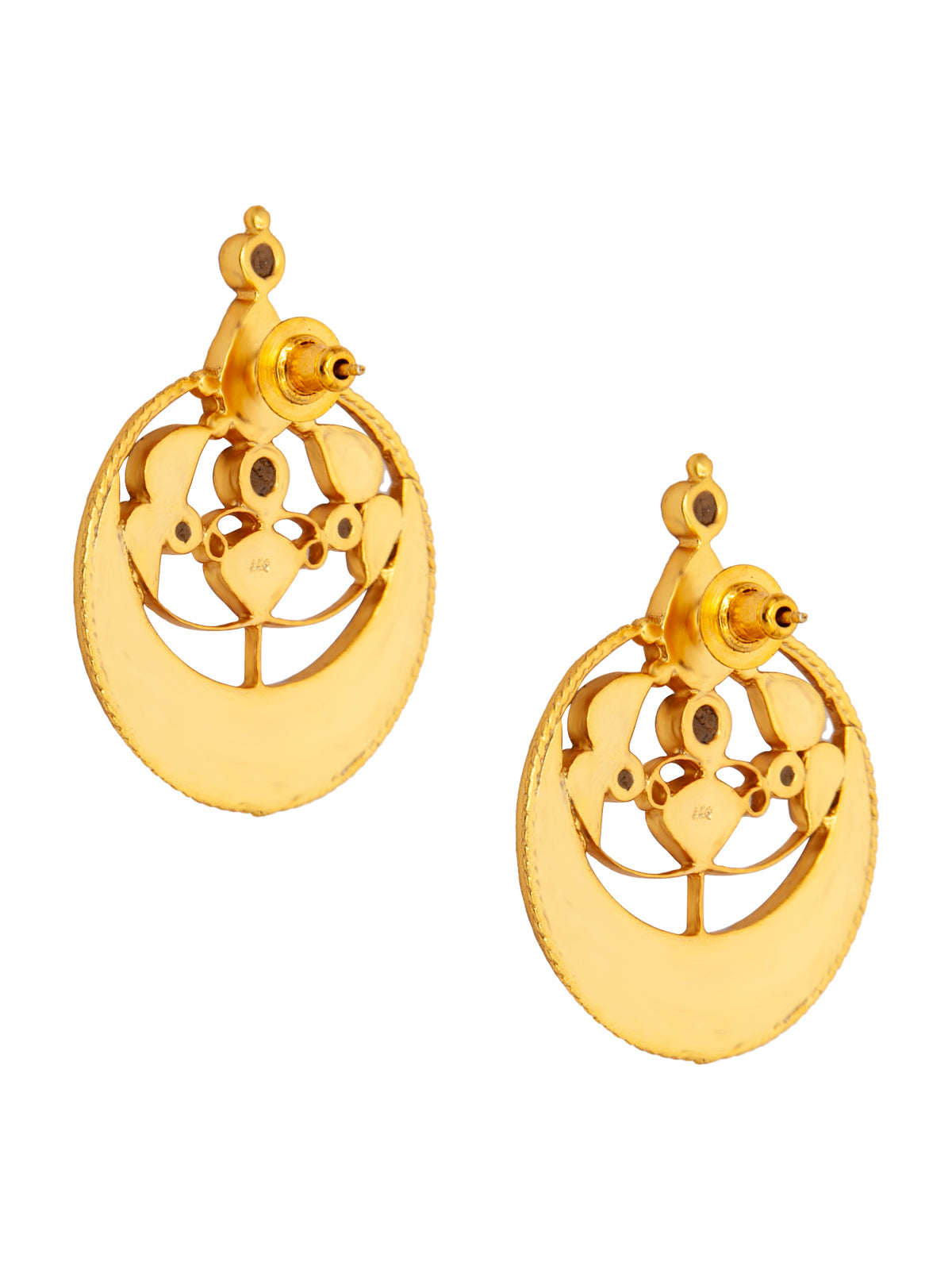 Sone Ki Chaandbali Kundan Earrings: 925 Sterling Silver Gold Plated view 5