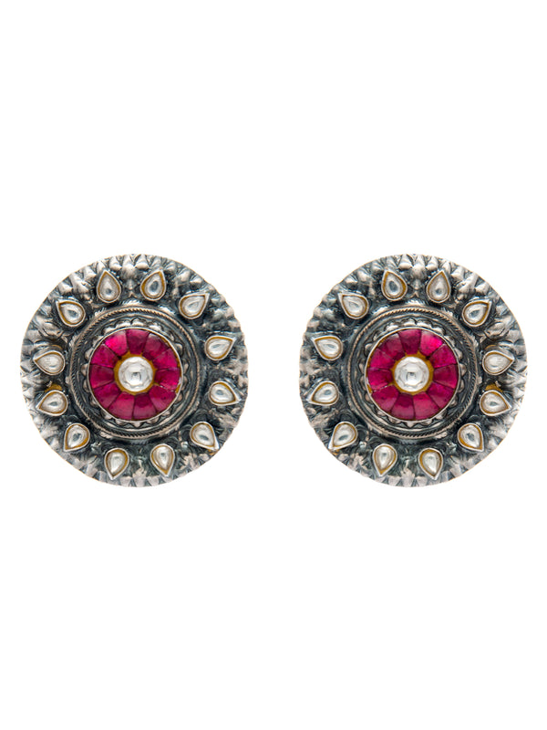 Royal Crimson Kundan Studs alternate