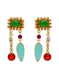 Gemstone Silver Fusion Earrings view 2