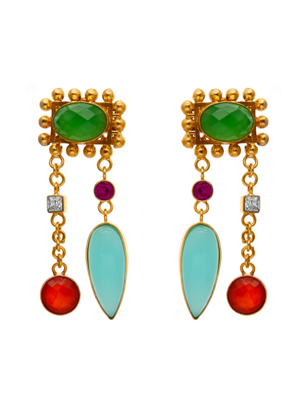 Gemstone Silver Fusion Earrings alternate
