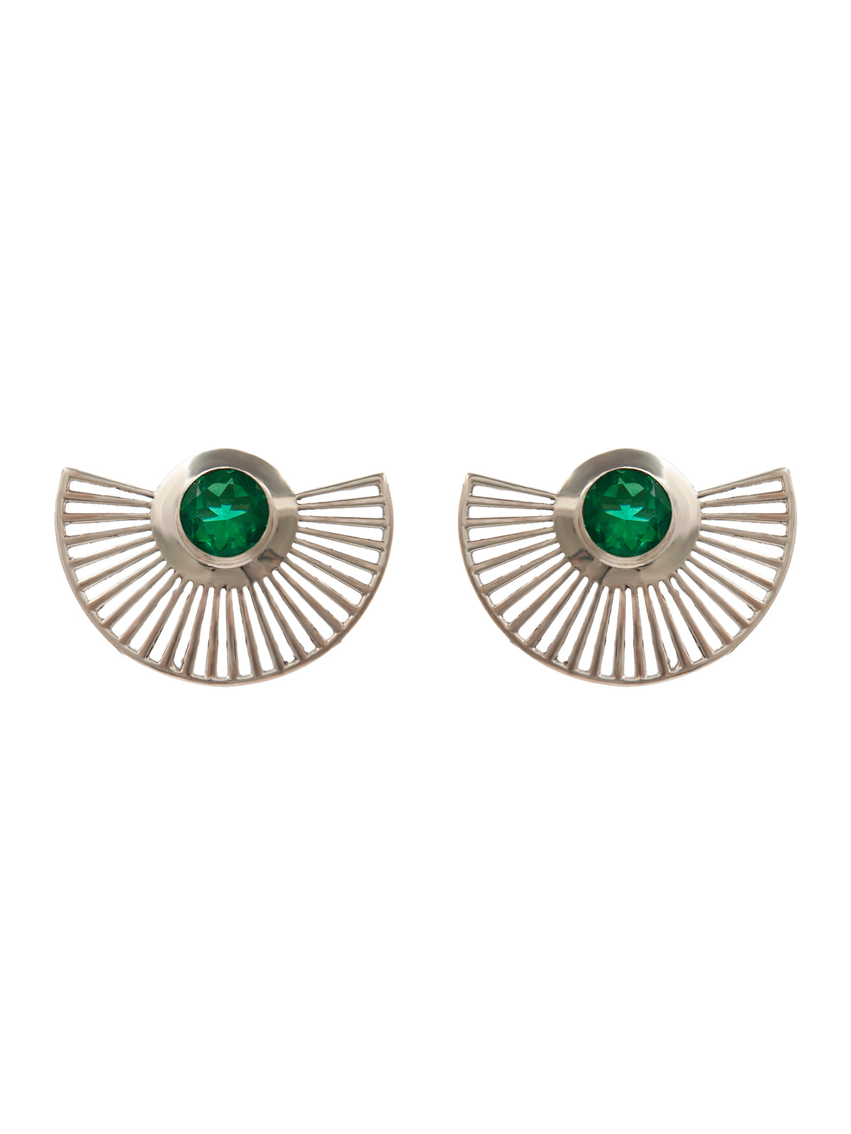 Verde Fanfare Gold Plated Earrings: 925 Sterling Silver view 2