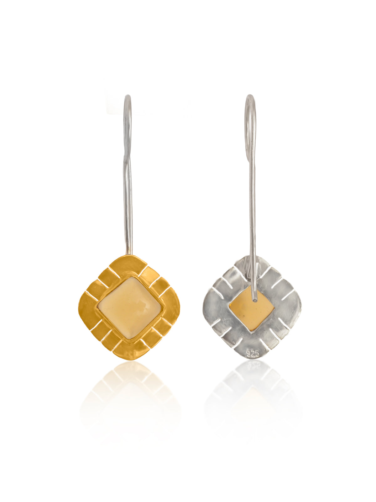 Nitya 925 Silver Citrine Dangler Earrings view 2